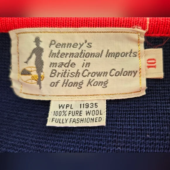 Vintage Penny's Wool Navy Blue Women's Jacket with Red Trim EUC - Picture 2 of 5